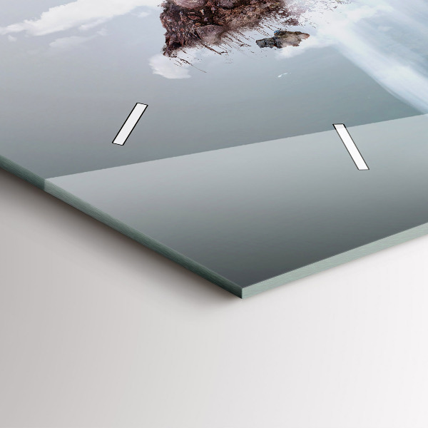 Horizontal wall clock Flying Island Waterfall