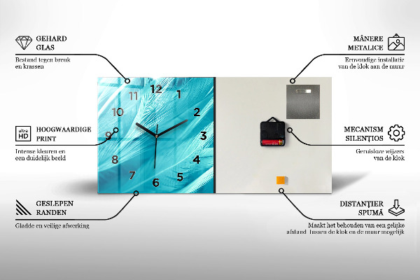 Horizontal wall clock Painted elephant posture