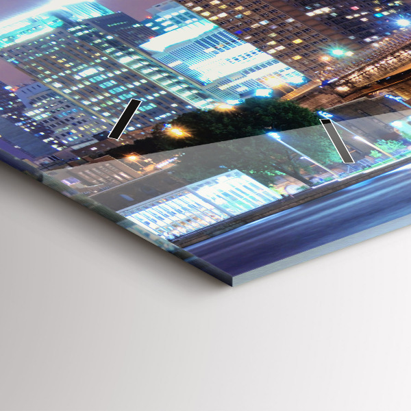 Horizontal wall clock Brooklyn Bridge and East River