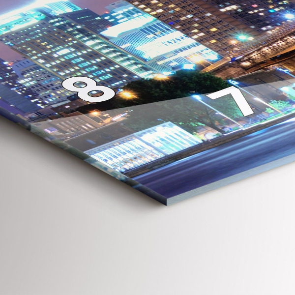 Horizontal wall clock Brooklyn Bridge and East River