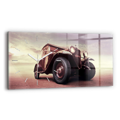 Horizontal wall clock Vintage car