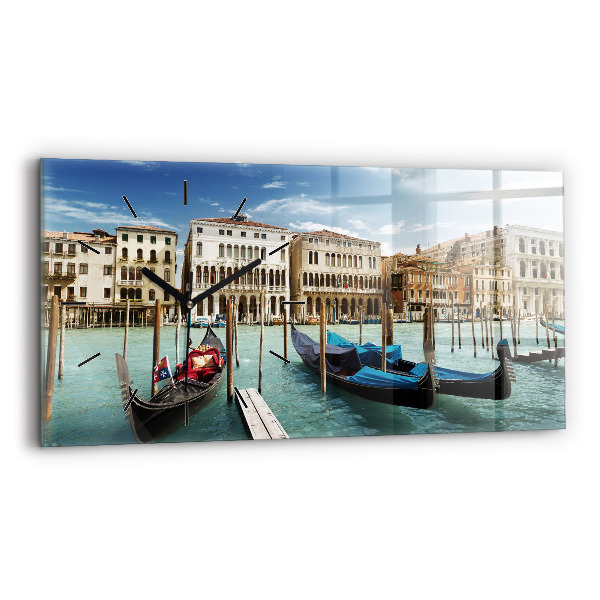 Horizontal wall clock Gondolas Venice Italy