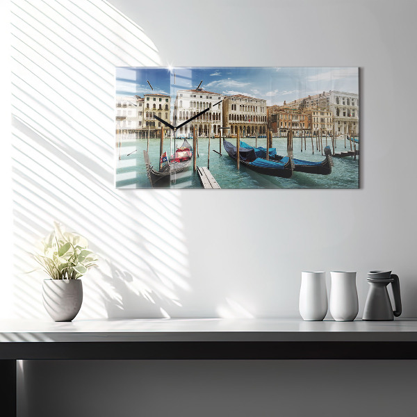 Horizontal wall clock Gondolas Venice Italy