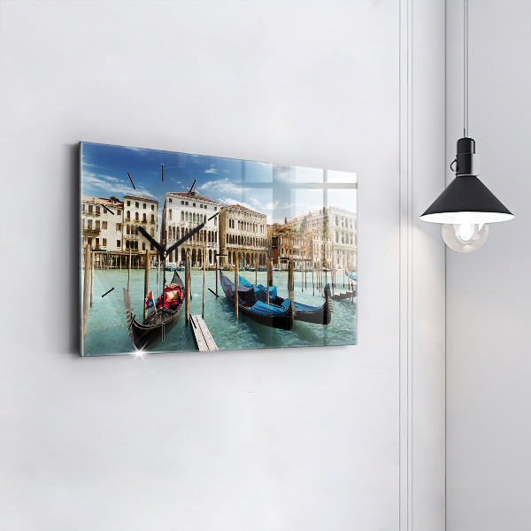Horizontal wall clock Gondolas Venice Italy