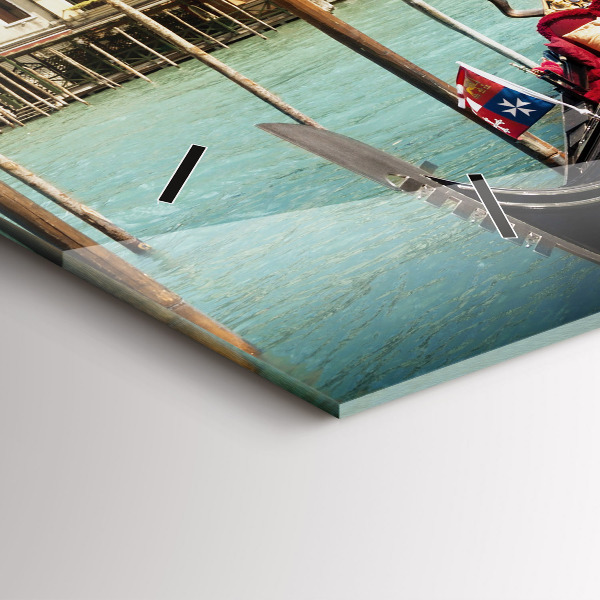 Horizontal wall clock Gondolas Venice Italy