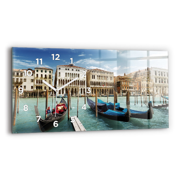Horizontal wall clock Gondolas Venice Italy