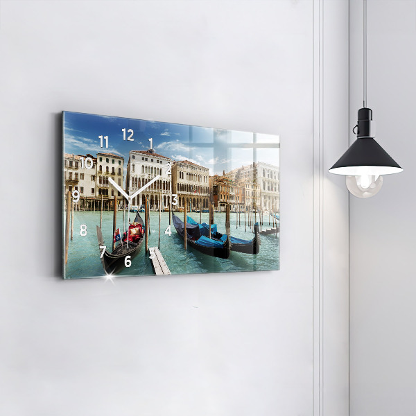 Horizontal wall clock Gondolas Venice Italy