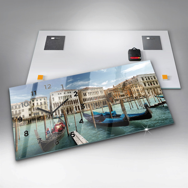 Horizontal wall clock Gondolas Venice Italy