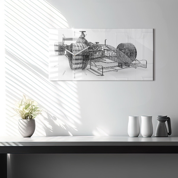 Horizontal wall clock F1 car design