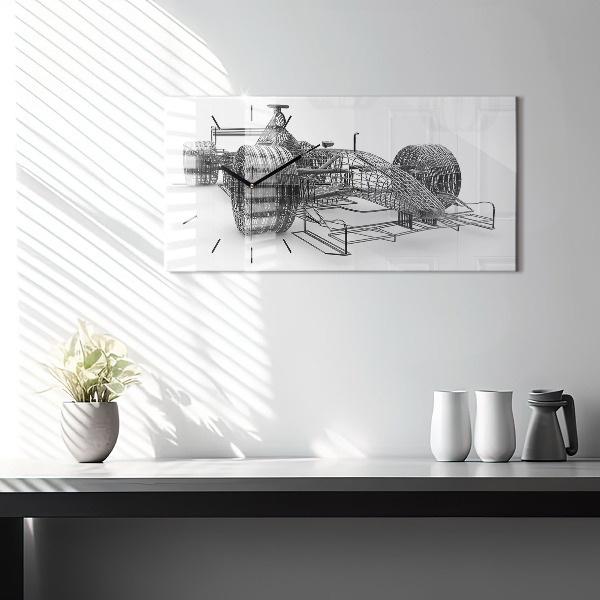 Horizontal wall clock F1 car design