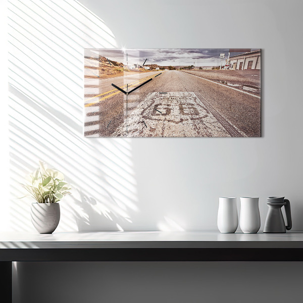 Horizontal wall clock Route 66 USA