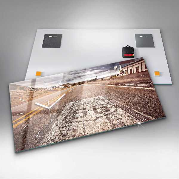 Horizontal wall clock Route 66 USA