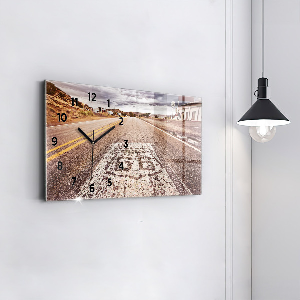 Horizontal wall clock Route 66 USA