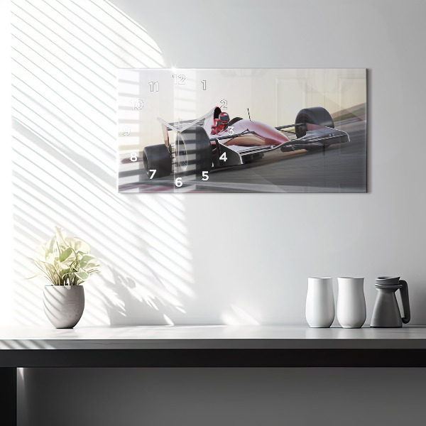 Horizontal wall clock Sports racing car