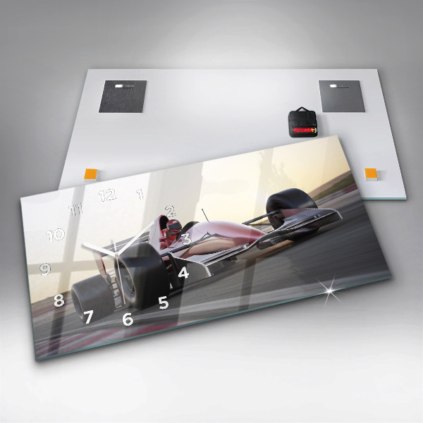Horizontal wall clock Sports racing car