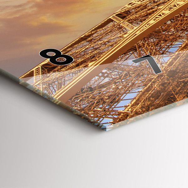 Horizontal wall clock The Eiffel Tower in the sunlight