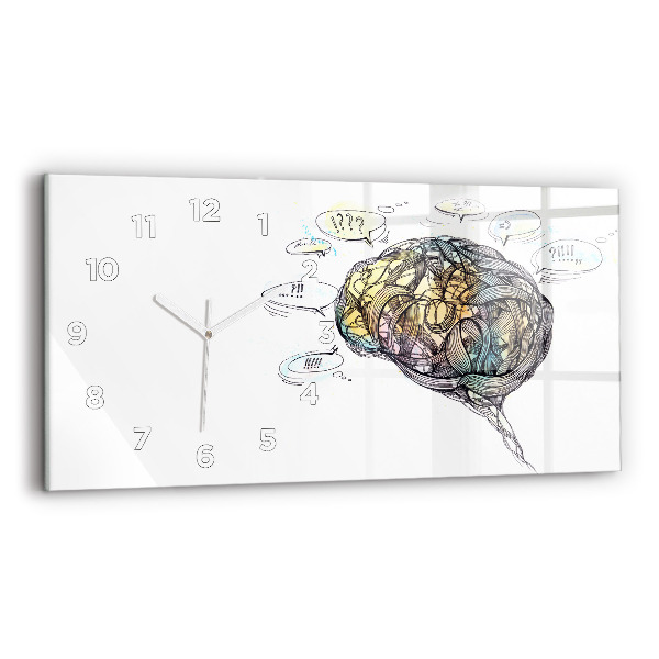 Horizontal wall clock Artistic representation of the brain
