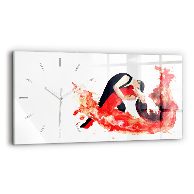 Horizontal wall clock A sensual tango full of emotions