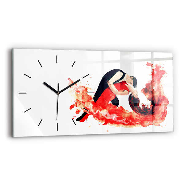 Horizontal wall clock A sensual tango full of emotions