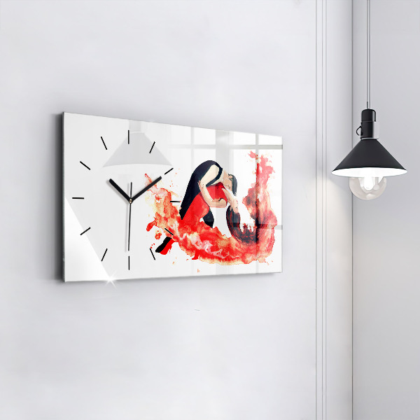 Horizontal wall clock A sensual tango full of emotions