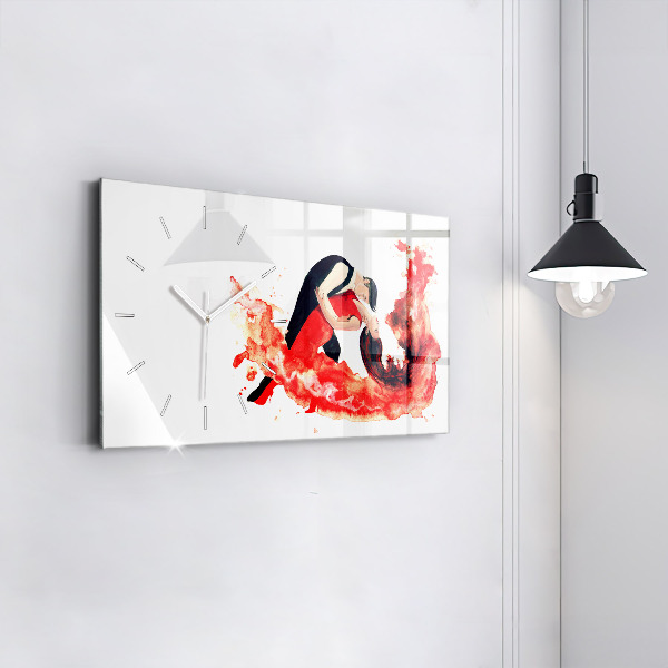 Horizontal wall clock A sensual tango full of emotions