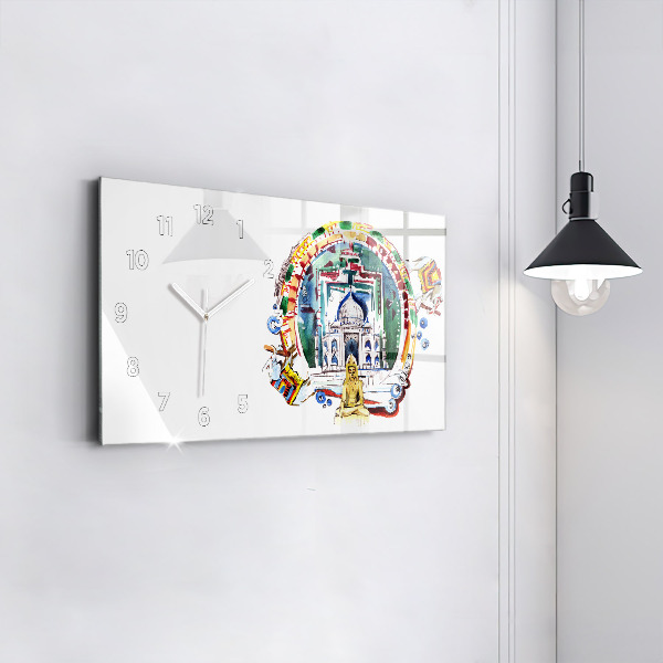 Horizontal wall clock Buddha painting in the temple