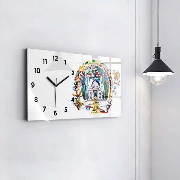 Horizontal wall clock Buddha painting in the temple