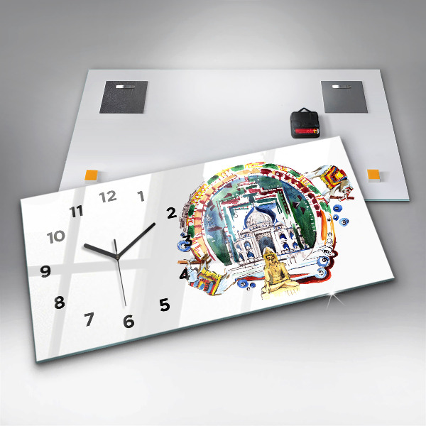 Horizontal wall clock Buddha painting in the temple