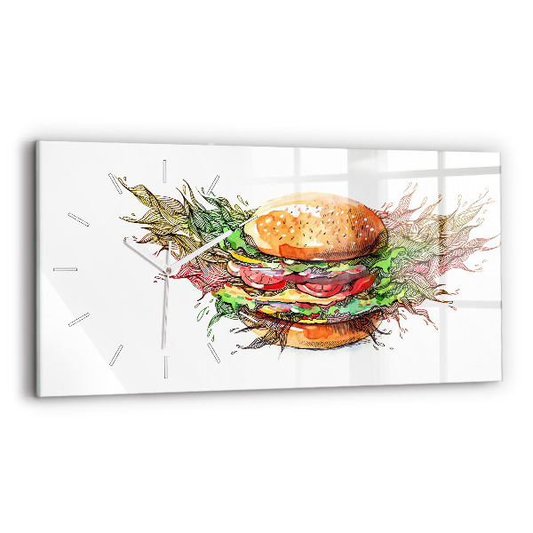 Horizontal wall clock XXL Cheese Burger