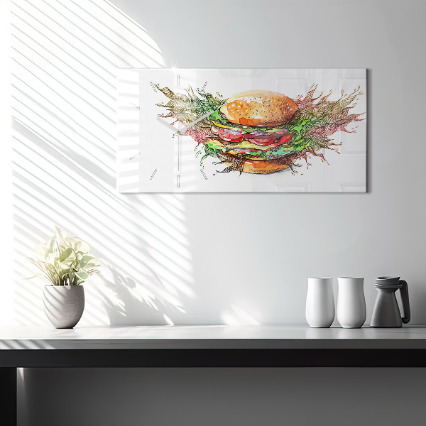 Horizontal wall clock XXL Cheese Burger
