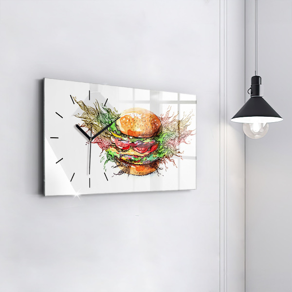 Horizontal wall clock XXL Cheese Burger