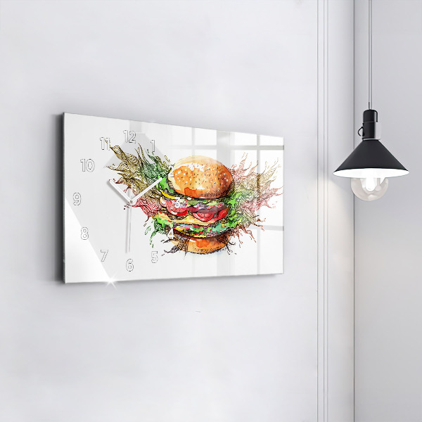 Horizontal wall clock XXL Cheese Burger