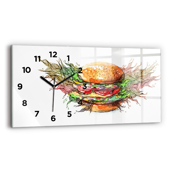 Horizontal wall clock XXL Cheese Burger