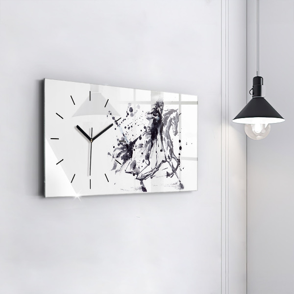 Horizontal wall clock Knight on horseback