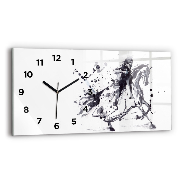 Horizontal wall clock Knight on horseback