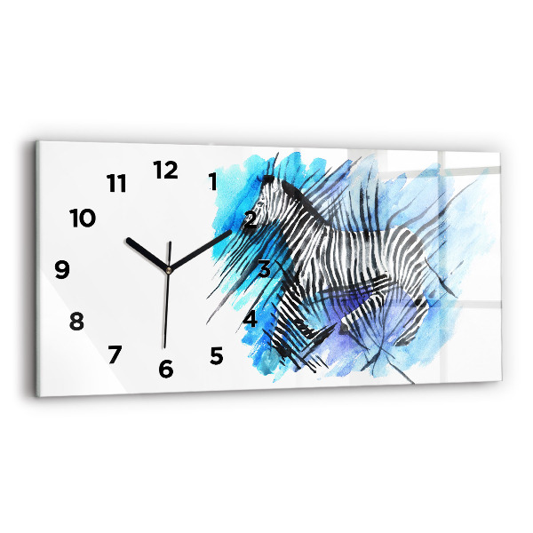 Horizontal wall clock Painted Zebra