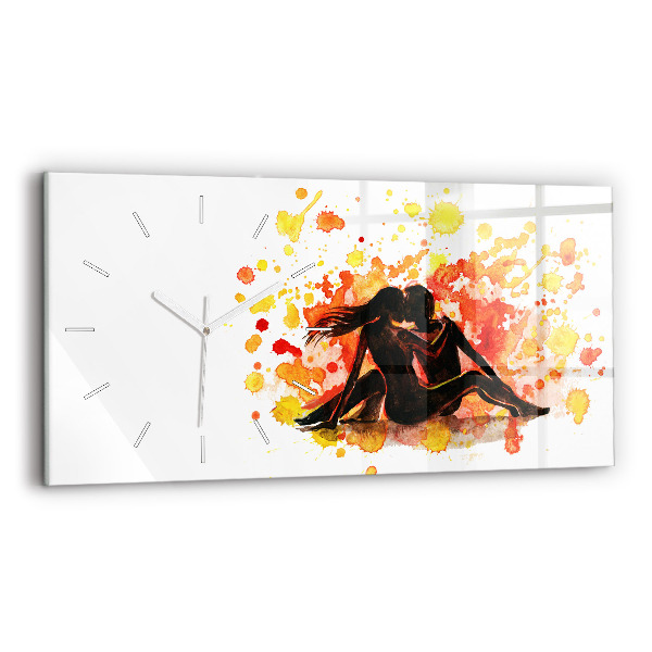Horizontal wall clock Love and a couple in love