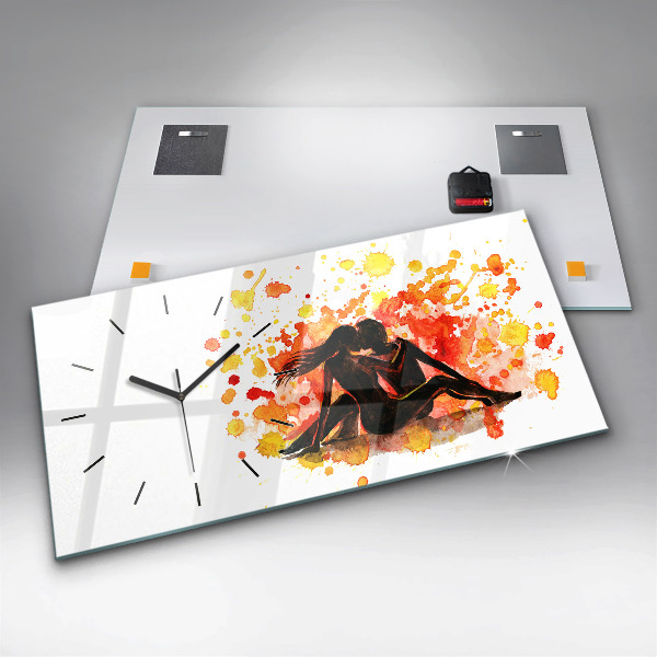 Horizontal wall clock Love and a couple in love