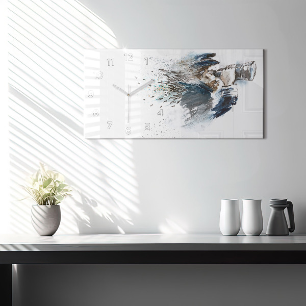 Horizontal wall clock Ship captain with binoculars