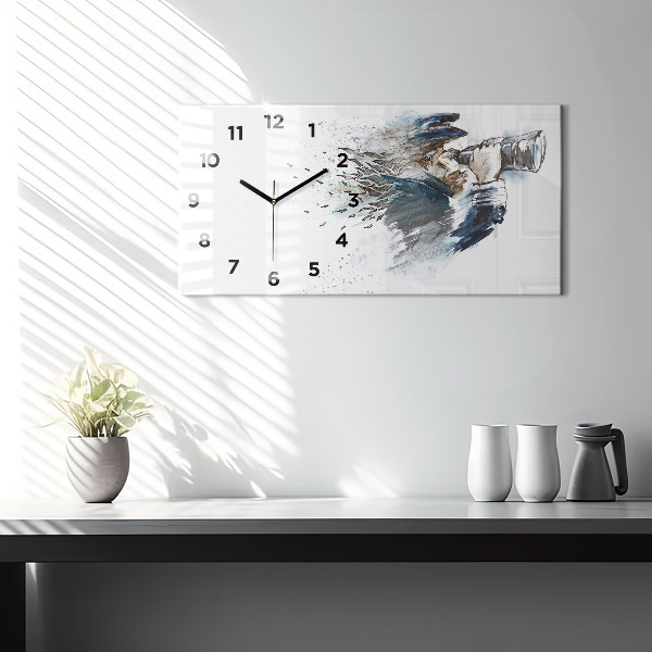 Horizontal wall clock Ship captain with binoculars