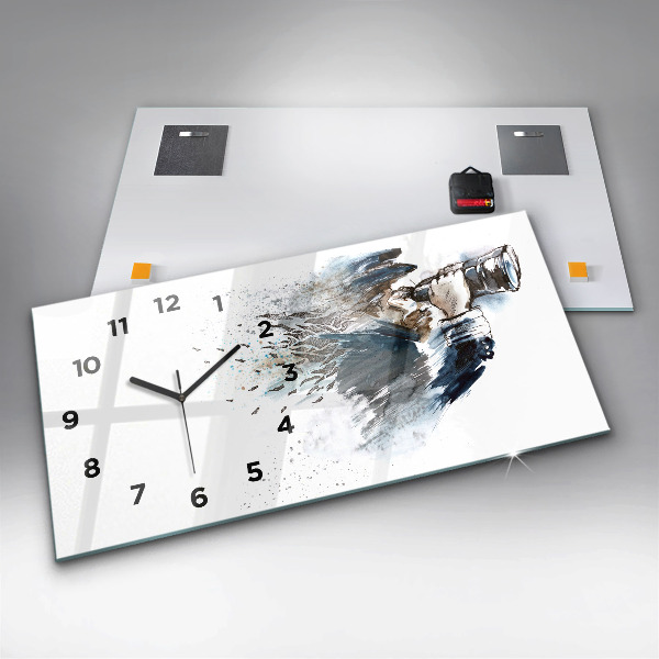 Horizontal wall clock Ship captain with binoculars