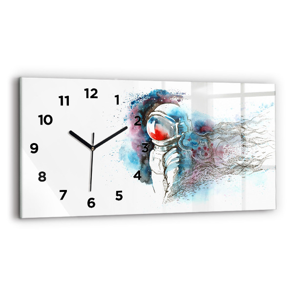 Horizontal wall clock Astronaut abstraction