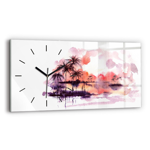 Horizontal wall clock Tropical Landscape
