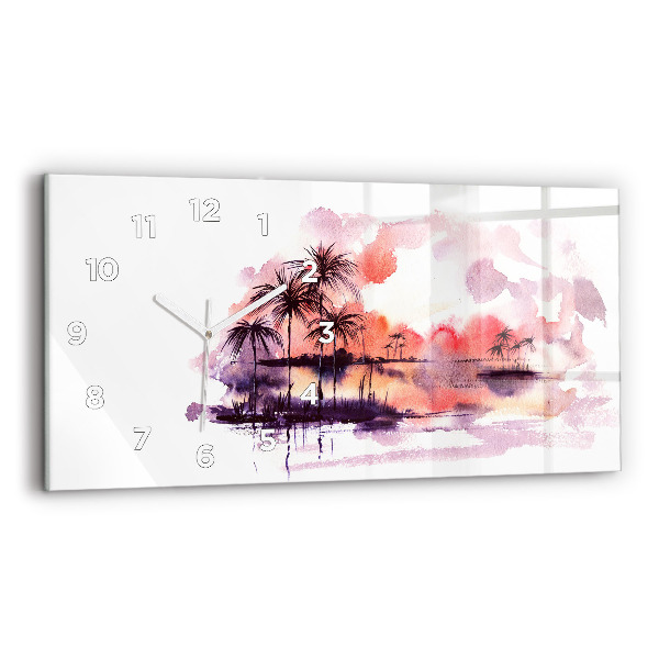 Horizontal wall clock Tropical Landscape