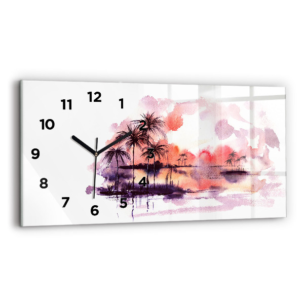 Horizontal wall clock Tropical Landscape