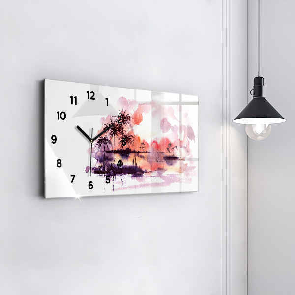 Horizontal wall clock Tropical Landscape