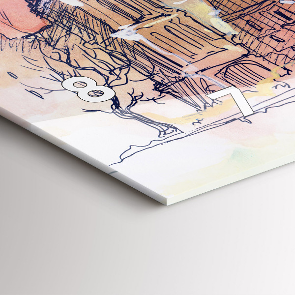 Horizontal wall clock Painted Landscape of Paris