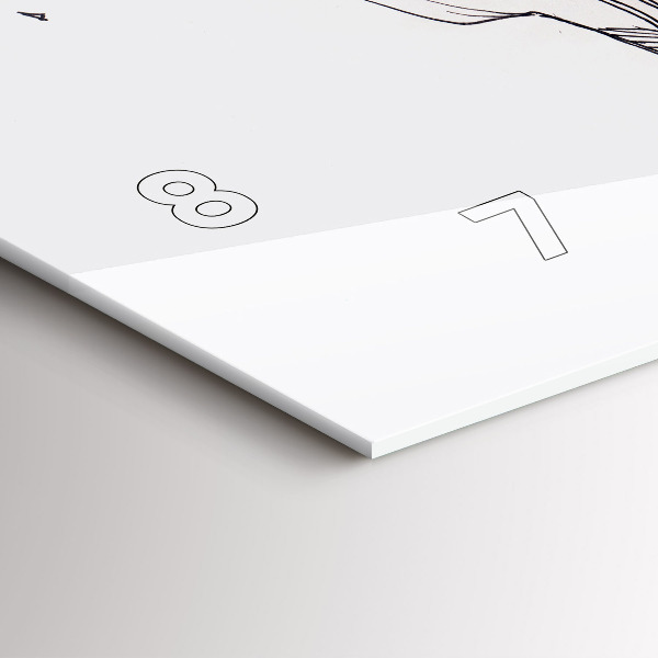 Horizontal wall clock Love kiss drawing