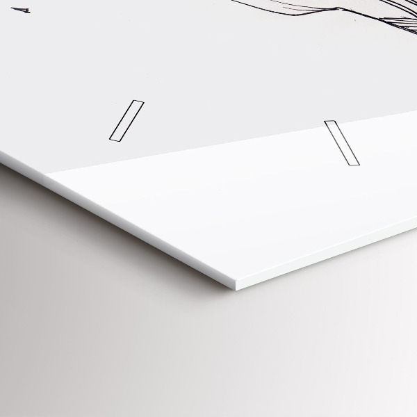 Horizontal wall clock Love kiss drawing