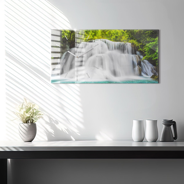 Horizontal wall clock Waterfall in Thailand